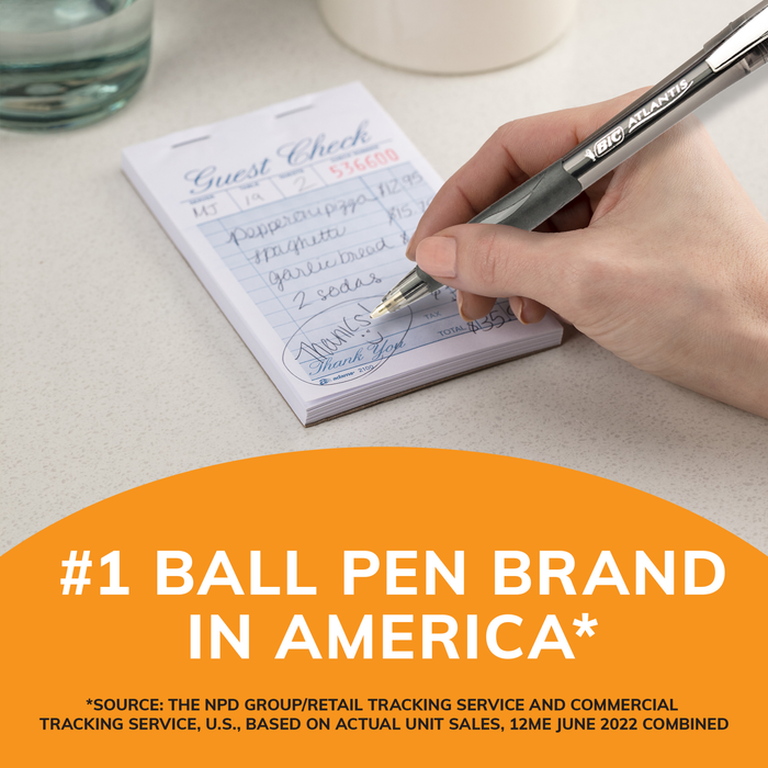 BIC Glide Black Retractable Ballpoint Pens, Medium Point (1.0mm), 12-Count Pack, Ultra Smooth Writing Black Pens