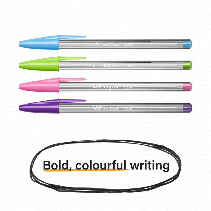 BIC Cristal Xtra Bold Ballpoint Pens, Bold Point (1.6mm) For Vivid And Dramatic Lines, Black Ink, 24-Count Pack, PerfectInk Pens