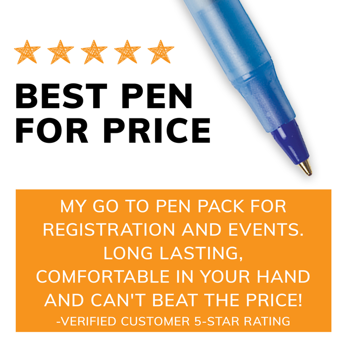 BIC Round Stic Xtra Life Blue Ballpoint Pens, Medium Point (1.0mm), 10-Count Pack of Bulk Pens, Flexible Round Barrel for Writing Comfort, No. 1 Selling Ballpoint Pens