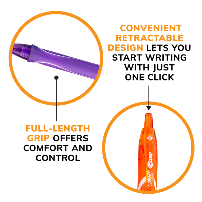 BIC Gelocity Quick Dry Ocean Themed Gel Pens, Medium Point (0.7mm), 8-Count Gel Pen Set, Colored Gel Pens for Note Taking and Journaling