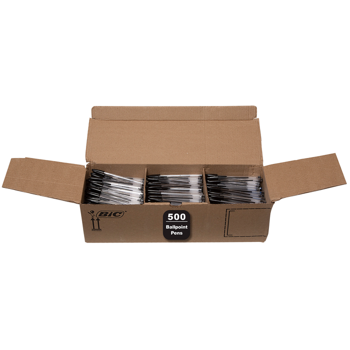 BIC Cristal Xtra Smooth Black Ballpoint Pens, Medium Point (1.0mm), 500-Count Box, Extra Smooth and Reliable Ballpoint Pens