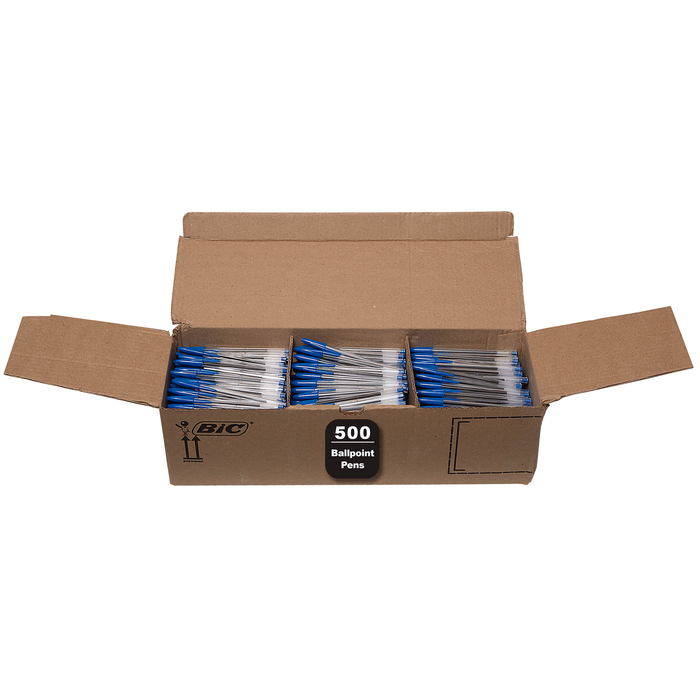 BIC Cristal Xtra Smooth Blue Ballpoint Pens, Medium Point (1.0mm), 500-Count Box, Extra Smooth and Reliable Ballpoint Pens