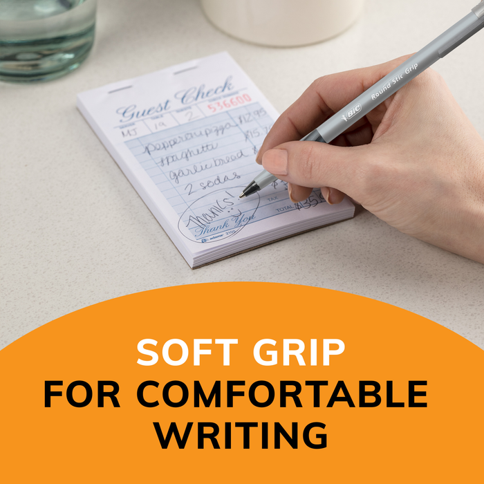 BIC Round Stic Xtra Comfort Black Ballpoint Pens, Medium Point (1.2mm), 144-Count Pack of Bulk Pens, No. 1 Selling Ballpoint Pens