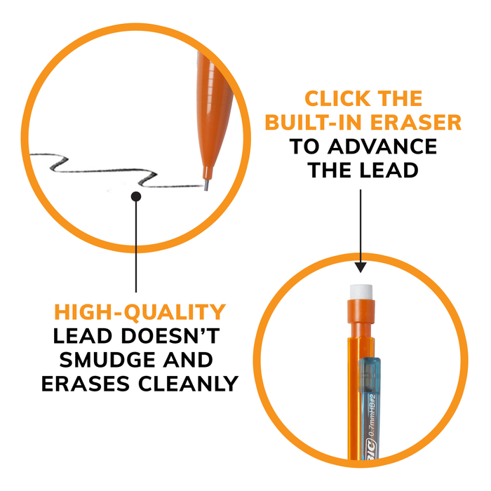 BIC Xtra Strong Mechanical Pencils with Erasers, Thick Point (0.9mm), 144-Count Bundle, Bulk Mechanical Pencils for School or Office Supplies