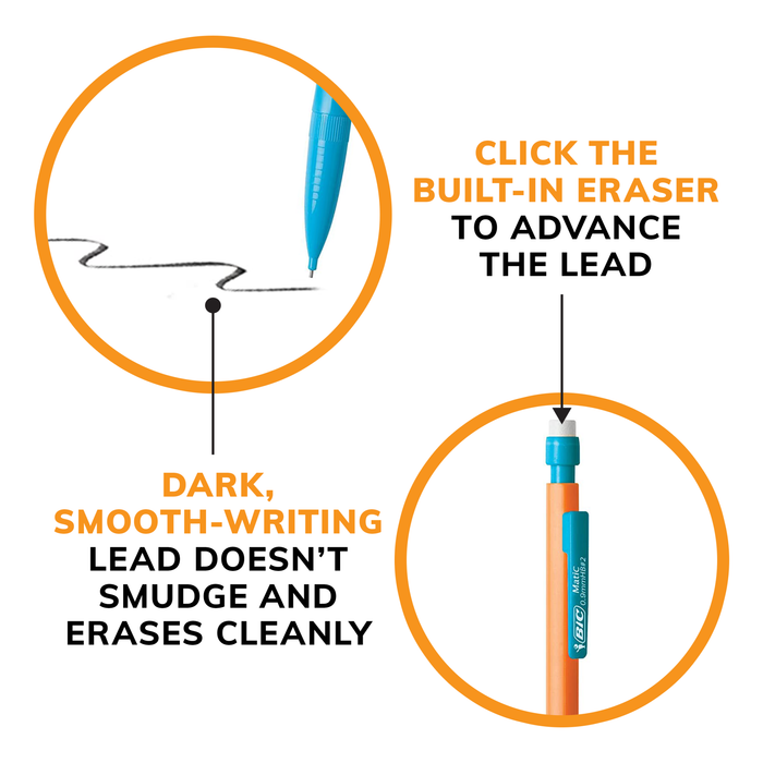 BIC Xtra Strong Mechanical Pencils with Erasers, Thick Point (0.9mm), 24-Count, Mechanical Pencils for School or Office Supplies