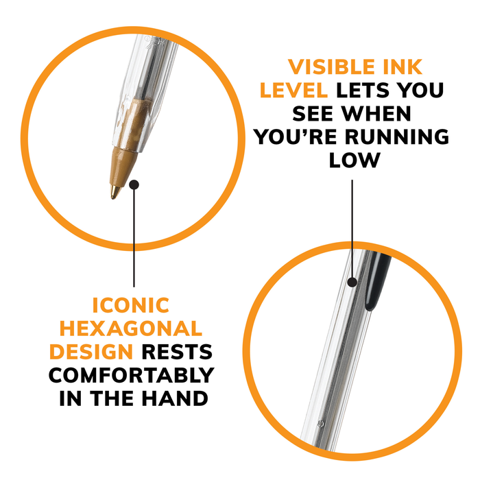 BIC Cristal Xtra Smooth Black Ballpoint Pens, Medium Point (1.0mm), 10-Count Pack, Extra Smooth and Reliable Ballpoint Pens