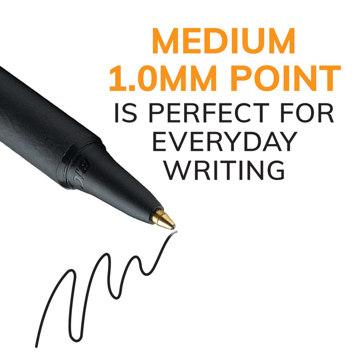 BIC Soft Feel Red Retractable Ballpoint Pens, Medium Point (1.0mm), 12-Count Pack, Red Pens With Soft-Touch Comfort Grip