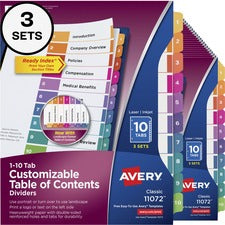 Avery Customizable Table of Contents Dividers, Ready Index(R) Printable Section Titles, Preprinted 1