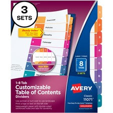 Avery Customizable Table of Contents Dividers, Ready Index(R) Printable Section Titles, Preprinted 1