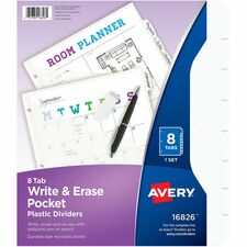 Avery Write & Erase Pocket Plastic Dividers