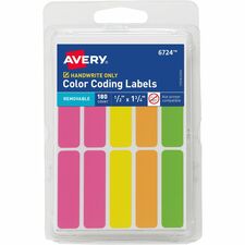 Avery Rectangular Removable Color Coding Labels on Small Sheets