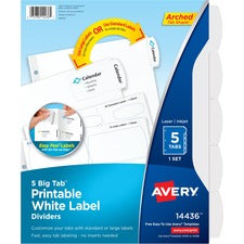 Avery Big Tab Printable White Label Dividers