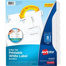 Avery Big Tab Printable White Label Dividers