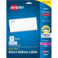 Avery Easy Peal Sure Feed Address Labels