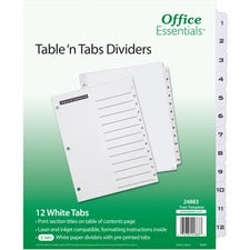 Avery Table 'n Tabs White Tab Numbered Dividers