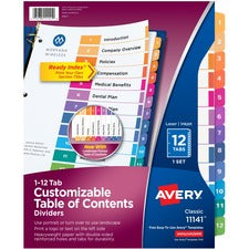 Avery Ready Index Custom TOC Binder Dividers