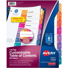 Avery Ready Index Custom TOC Binder Dividers