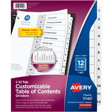 Avery Ready Index Classic Tab Binder Dividers