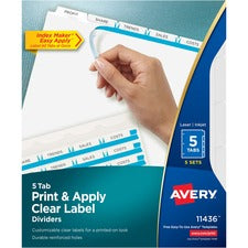 Avery Print & Apply Clear Label Dividers