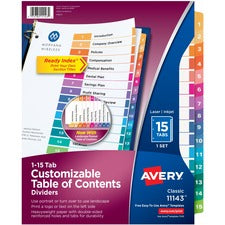 Avery Ready Index Custom TOC Binder Dividers