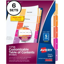 Avery Ready Index Custom TOC Binder Dividers