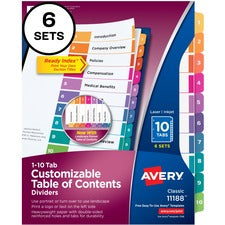 Avery Ready Index Custom TOC Binder Dividers