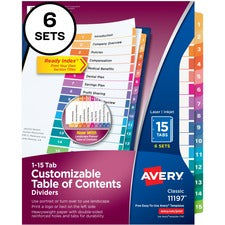 Avery Ready Index Custom TOC Binder Dividers