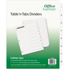 Avery B/W Print Table of Contents Tab Dividers