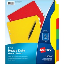 Avery Plastic Tab Dividers w/ White Labels