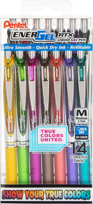 Pentel EnerGel RTX Retractable Liquid Gel Ink Pens, Window Box Collection