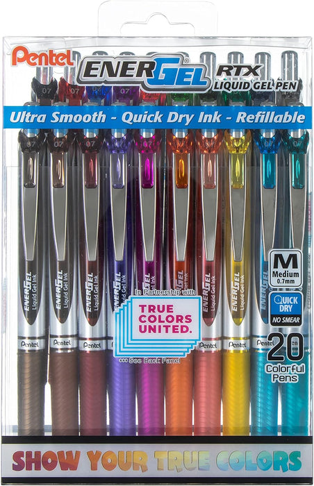 Pentel EnerGel RTX Retractable Liquid Gel Ink Pens, Window Box Collection