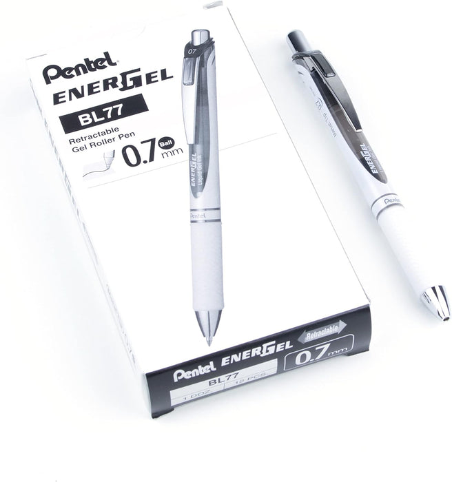 Pentel EnerGel Pearl RTX Retractable Liquid Gel Ink Pen, 12 Pack