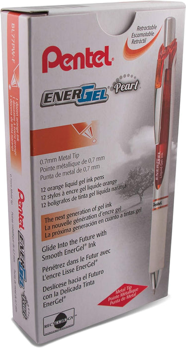 Pentel EnerGel Pearl RTX Retractable Liquid Gel Ink Pen, 12 Pack