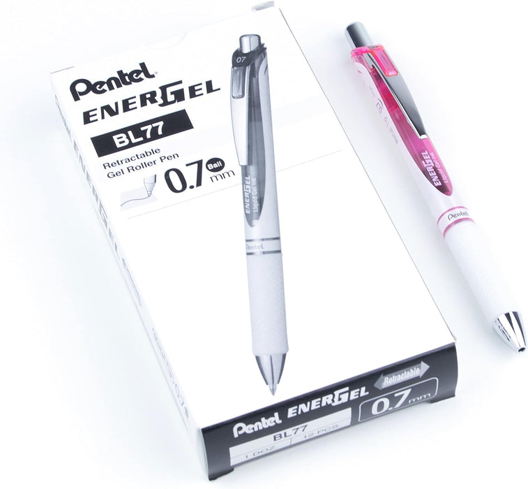 Pentel EnerGel Pearl RTX Retractable Liquid Gel Ink Pen, 12 Pack