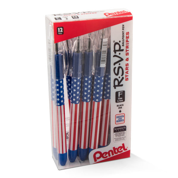 Pentel R.S.V.P. Stars/Stripes Edition Ballpoint Pen