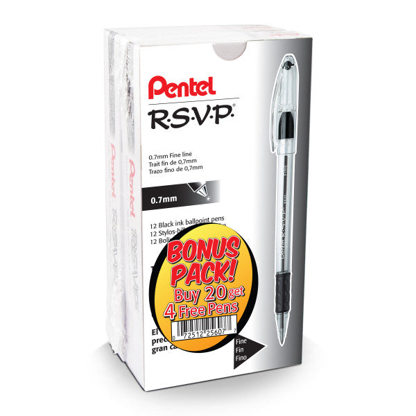 Pentel R.S.V.P. Ballpoint Pens - 12 Pack