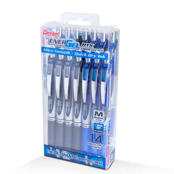 Pentel EnerGel RTX Retractable Liquid Gel Ink Pens, Window Box Collection