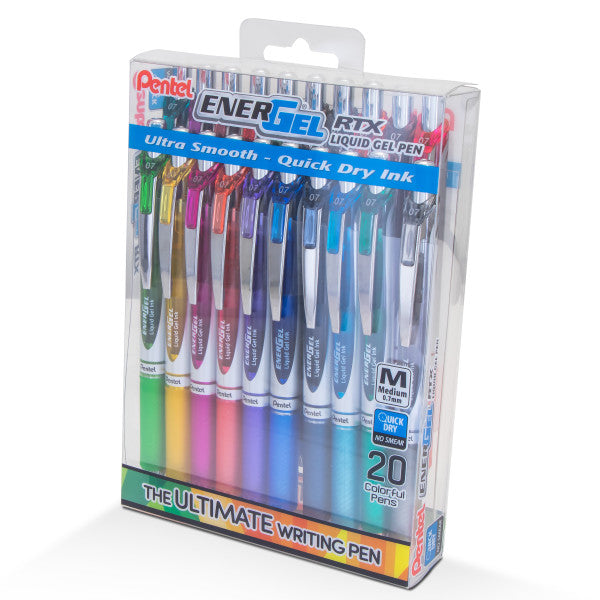 Pentel EnerGel RTX Retractable Liquid Gel Ink Pens, Window Box Collection