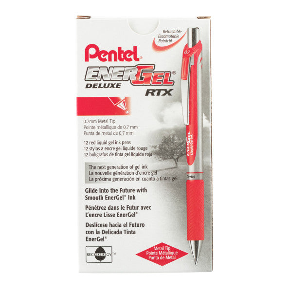 Pentel EnerGel RTX Retractable Liquid Gel Ink Pen, 12 Pack