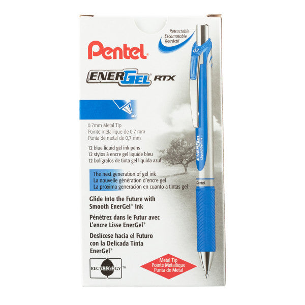 Pentel EnerGel RTX Retractable Liquid Gel Ink Pen, 12 Pack