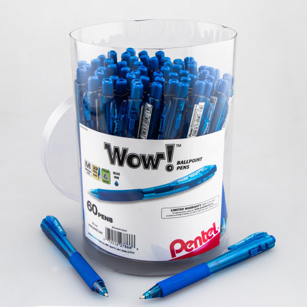 Pentel WOW! Retractable Ballpoint Pens, 1.0mm, Medium Line