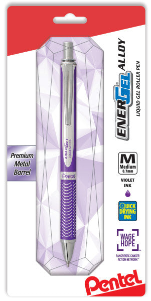 EnerGel Alloy Retractable Premium Liquid Gel Pen, (0.7mm) Metal Tip, Medium