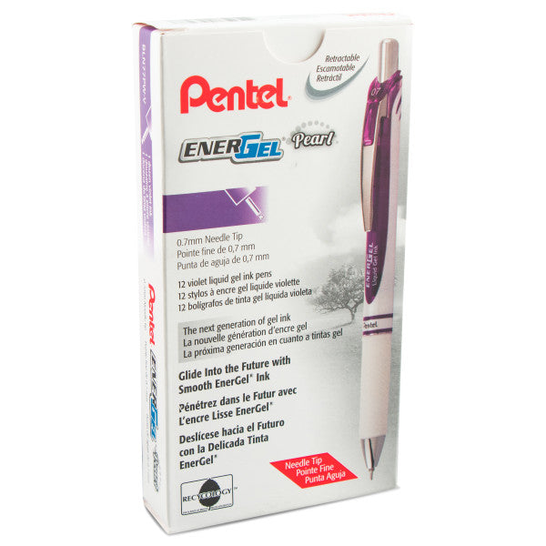 Pentel EnerGel Pearl RTX Retractable Liquid Gel Ink Pen, 12 Pack