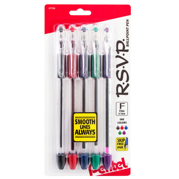 Pentel RSVP COLORS Multi Pack Ballpoint Pens, Assorted Ink