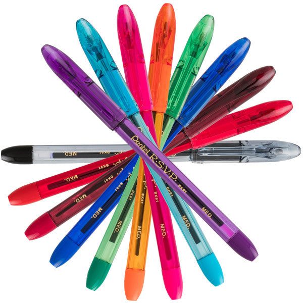 Pentel RSVP COLORS Multi Pack Ballpoint Pens, Assorted Ink