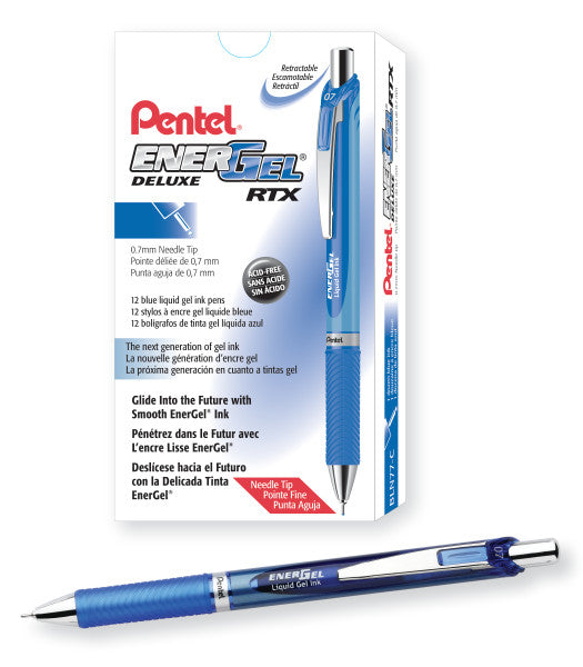 Pentel EnerGel RTX Retractable Liquid Gel Ink Pen, 12 Pack