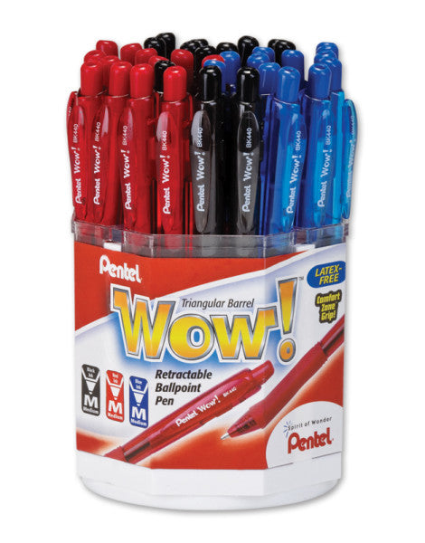 Pentel WOW! Retractable Ballpoint Pens, 1.0mm, Medium Line